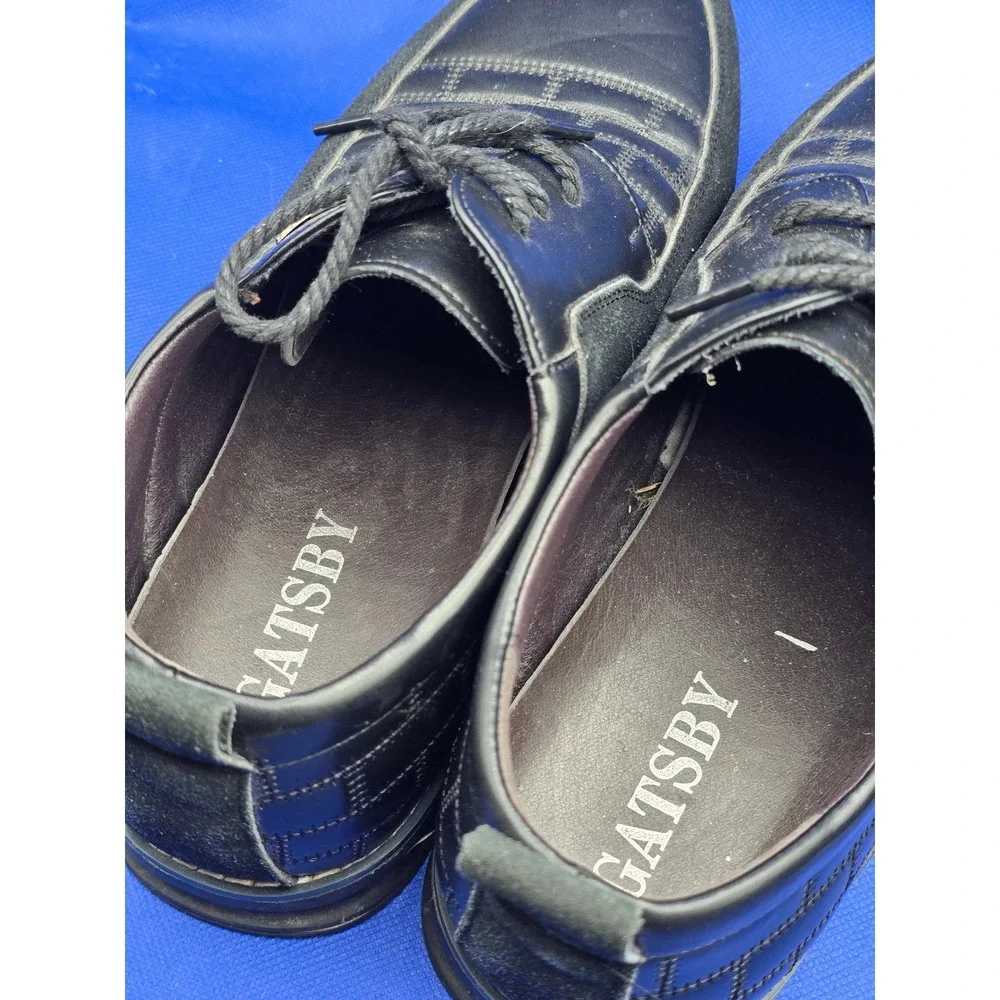 Gatsby Mens Black Leather Suede Dress Shoes Sneakers Size 11.5 45.5 EU